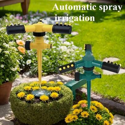 Bộ 2 vòi phun tưới cỏ xoay 360° 3 tay - Điều chỉnh phạm vi tưới rộng, thích hợp cho việc tưới cỏ và vườn, dụng cụ tưới cỏ tự động bền bỉ cho việc tưới nước đồng đều, phù hợp cho sân và đồng ruộng, dùng cho bãi cỏ.