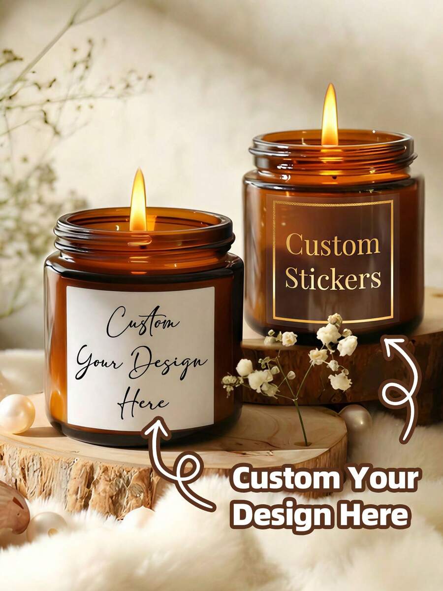 1-100 PCS Custom Round Stickers - Personalized Candle Labels With Any Photo, Text, Logo, Custom Aromatherapy Stickers, Transparent & Waterproof Oilproof Material, Custom Thank You Seal Stickers - Multicolor 1 - View 1