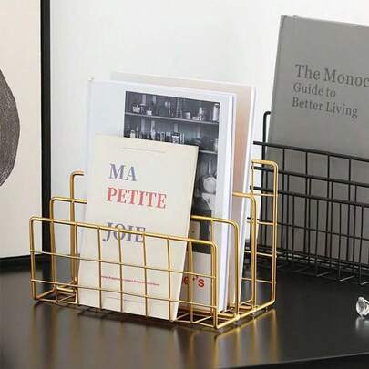 Desktop Mail Organizer, File Organizer, Metal Wire Mail Sorter, Letter Organizer, Magazine Rack, Suitable For Letters, Mail, Books, Postcards, Brochures, Mail Storage Rack (3 Slots)