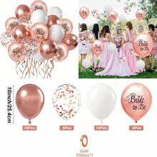 60pcs White & Rose Gold Bride-To-Be Printed Balloon Arch Kit, Includes Rose Gold Foil & Sequin Balloons, Suitable For Bachelorette Party, Bridal Shower, Wedding Party, Bachelor Party, Indoor & Outdoor Party Decorations - Multicolor - View 10