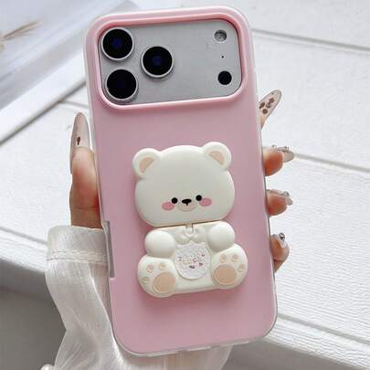 泰迪熊图案手机壳，二合一防震硅胶保护套，带挂绳，兼容 11/11 Pro/11 Pro Max/12/12 Pro/12 Pro Max/13/13 Pro/13 Pro Max/14/14 Pro/14 Pro Max/15/15 Pro/15 Pro Max/16/16 Pro/16 Pro Max 和 Galaxy S20/S21/S22/S23/S24/S25