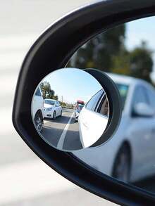 2pcs 360° Rotating Frameless Car Rearview Blind Spot Mirrors, Silver - Multicolor - View 2
