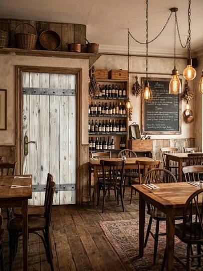 1 tấm giấy dán tường PVC tự dính 3D mô phỏng cửa gỗ cổ điển - Chống thấm nước, có thể tháo rời, kích thước 15.1 W x 78.7 H inch, thích hợp cho phòng ngủ, nhà bếp, phòng khách, văn phòng và hành lang, dễ dán và dễ tháo gỡ.