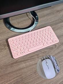 1 pièce Clavier filaire USB externe silencieux portable, convient pour le bureau, la maison et les affaires, clavier à membrane 78 touches - Multicolore - Voir 17