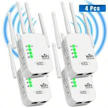 1pieza/2 piezas/4 piezas 1200mbps Repetidor Amplificador de Señal WiFi, Enrutador Extensor Repetidor WiFi Inalámbrico para Cobertura de Red de Larga Distancia - Tipo de Enchufe A USA (110-127V) - Ver 2