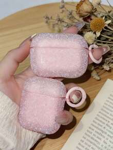 1 chiếc ốp tai nghe mềm bằng TPU đính đá và pha lê, tương thích với Apple 1/2/3, Pro/Pro 2, ốp bảo vệ tai nghe chống rơi. - Hồng - Xem 3