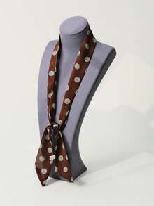 1pc Versatile Pearl Tassel Printed Long Scarf, Korean Style - Multicolor - View 7