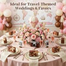 50PCS  Suitcase Favor Boxes Travel Theme Candy Box Vie Kraft Cardboard With Tags And Burlap String For Wedding Travel Theme Party Bridal Shower Decoration - 多 - 查看 6