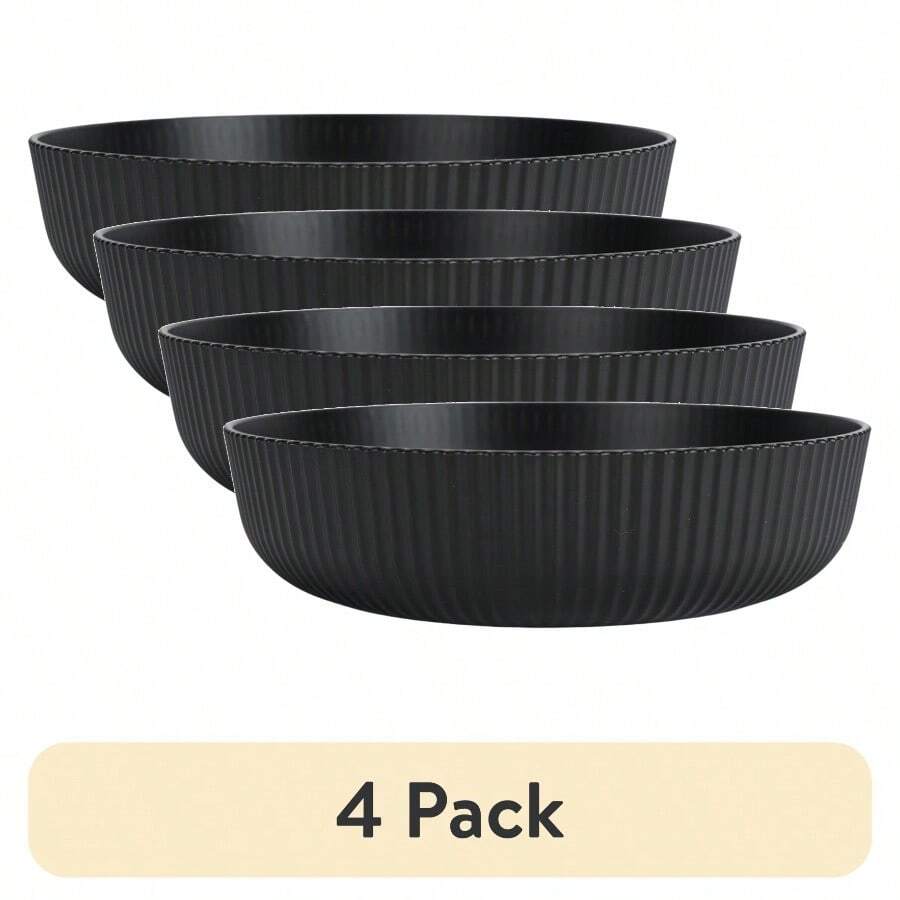 4 Pack - Black   Plas Dinner Bol 43-Ounce - màu đen - Xem 1