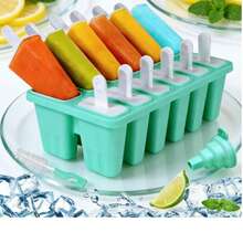 Homemade Ice Cream Molds, Kids DIY Silicone Popsicle Molds, Household Ice Making Tools, Popsicle Boxes - Green - View 4
