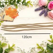 1 Pair 120CM Fashionable Round Khaki Shoelaces Suitable For Flats, Casual Shoes, Sneakers, Shoe Accessories, Shoelaces Only (Shoes Not Included) - Khaki - View 2