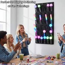 1 Túi lưới đựng lightstick K-Pop có móc, chứa được tối đa 24 lightstick K-Pop, phù hợp với hầu hết các loại lightstick K-Pop, vật dụng thiết yếu cho fan K-Pop, thích hợp cho các bữa tiệc, trò chơi và sự kiện, tương thích với lightstick chính thức của Twice/TXT/EXO/Aespa/Army Bomb và các nhóm khác. Lightstick không bao gồm trong túi. - 24 túi đựng đồ - Xem 4