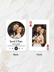Personalized Wedding Poker Cards,Custom Photo & Text, Personalized Initials & Date Poker Deck With 14 Styles,Perfect For Bridal Party Gifts & Table Decor,Wedding Favors & Table Games,Calendar/Monogram/Photo Styles, Perfect For Wedding Souvenirs - Multicolor - View 32
