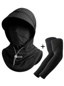 2/1 Hooded Full-Face Mask Sunshade Sleeve Cover, Summer Windproof Mask Neck Guard, Breathable Sunshade Protection Mask - Multicolor - View 2