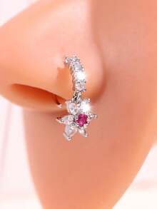 1 chiếc khuyên mũi hình trăng khuyết thiết kế sang trọng, tinh tế, độc đáo, mang hơi hướng cổ điển, đính đá Zirconia, trang sức cơ thể dành cho nữ. - Nhiều màu - Xem 13