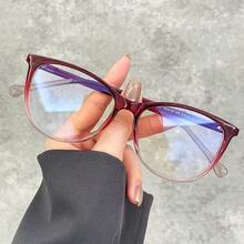 1 Cặp kính nữ gọng tròn PC kiểu ombre, không độ, thích hợp đeo hàng ngày. - Nhiều màu - Xem 6