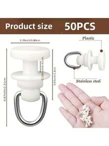 30 Sets Top Mount White Ceiling Curtain Track Roller Accessories Suitable For Living Room, Bedroom, Shower, Bathroom Curtains And Hooks. Curtain Roller Accessories. Room Divider. - White - View 8