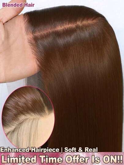 Peruci braziliene virgine, lungi și drepte, 5*5 13*4, culoare maro ciocolatiu, #4 - de la ureche la ureche, pre-smulse, pre-tăiate, peruci frontale transparente HD cu dantelă, fără lipici, cu linie de păr realistă - Purtați și mergeți, nu necesită lipici, nu necesită abilități, pre-decolorate, pre-tragere, pre-călcare, peruci cu închidere din dantelă, fără lipici - ușor de purtat, prietenoase pentru începători, peruci frontale din păr uman, peruci fără lipici pentru femei, utilizare zilnică, păr amestecat.