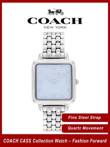 Coach Đồng hồ nữ CASS Series máy quartz, vỏ màu bạc, dây đeo bằng thép không gỉ màu bạc, mặt số màu xanh nhạt. - Bạc - Xem 1