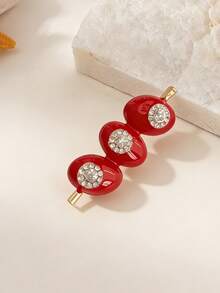 1 chiếc ghim cài áo hình kẹo dễ thương bằng men và đá đính kèm. - Đỏ - Xem 3