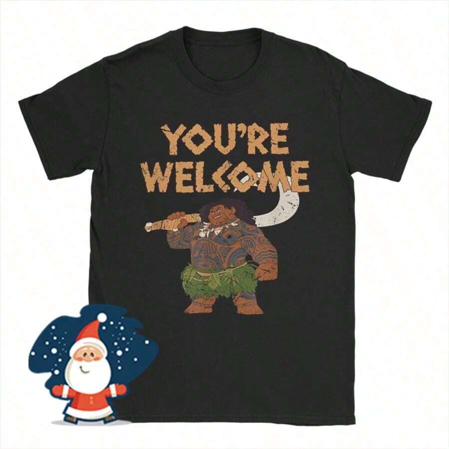 MoanaS Maui Confident Pose You're Welcome Graphic Print T Shirt Men Women  Cotton  Tee Shirt Clothing - màu đen - Xem 1