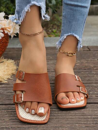 Dép xăng đan đế bằng nữ, kiểu dáng thời trang xuân/thu, phối màu retro, đế bằng mềm mại, thoải mái, phù hợp cho giới trẻ, học sinh, sinh viên, phong cách trường học, dép xỏ ngón, thiếu niên, phong cách sinh viên đại học, nữ sinh, dép lê đế bằng đơn giản cơ bản mùa hè.