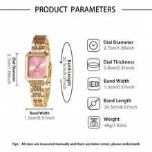 6pcs Women's Watch Set Gift, Diamond Silver Watch, Bracelet, Necklace, Earrings, Ring 6pcs Suit, Suitable For Gifting To Mom, Wife, Girlfriend On Anniversary, Birthday, Christmas, Valentine's Day - Pink - View 6