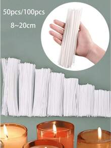 DIY DIY项目，50/100支装白色棉芯 | 100%纯天然棉材质 | 低烟，温和不刺激鼻腔 | 无铅无金属安全棉芯 - 白色 - 查看 10