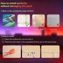 Intelligent LED Light Strip, SMD 5050 Light Beads, Supports Various DIY Lighting Modes, USB Flexible RGB Light Bar, TV And Computer Backlighting, Suitable For Decorating Rooms, Living Rooms, Ceilings, As Gifts For Festivals And Weddings. - 多色光 - 查看 4