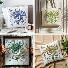 Khuôn mẫu mắt to tái sử dụng kích thước 11,8" x 11,8", thích hợp cho tranh treo tường DIY, sổ lưu niệm và dập nổi, chất liệu nhựa PET bền, dễ sử dụng. - A - Xem 6