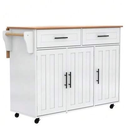 129x46(71)X91.5cm Black Large Dining Room Trolley, Sideboard, Solid Wood Worktop, Fold-Down Worktop, Storage Door, Caster/Solid Wood Feet, Suitable For Domestic Use.