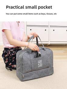 1pc Large-Capacity Portable Travel Bag With Dry-Wet Separation, Hand-Held Waterproof Storage Bag For Men's And Women's Clothing, Short-Distance Business Trip Luggage Bag - Multicolor - View 7