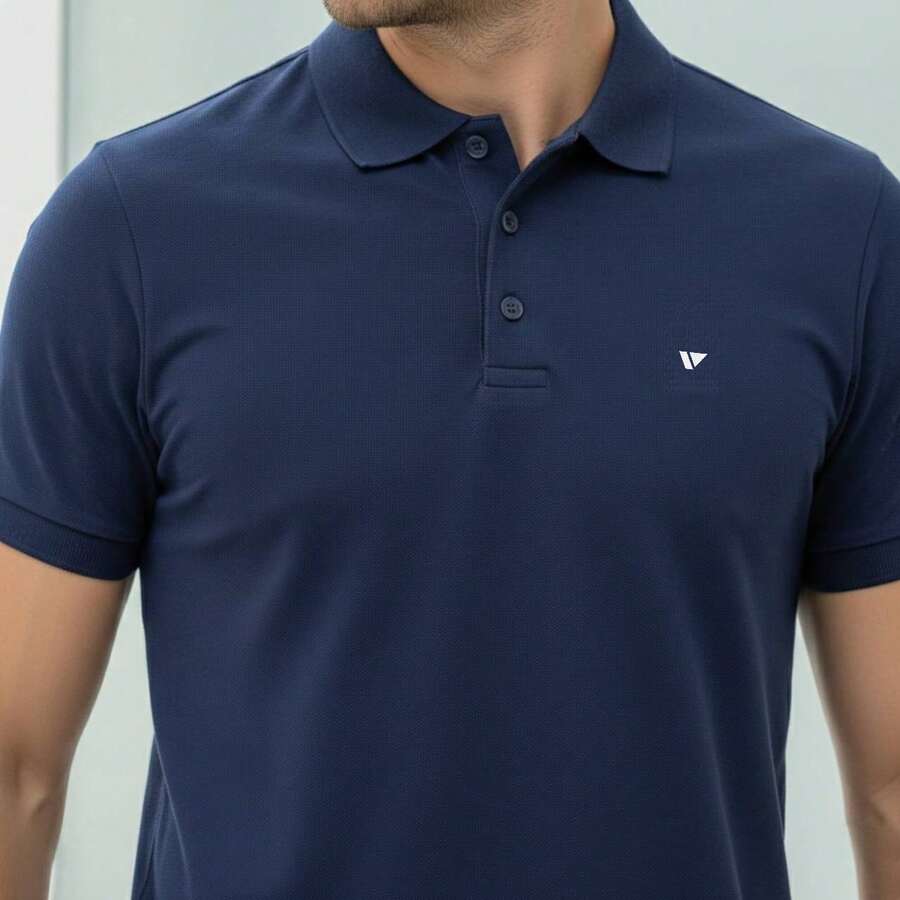 Voker Men's Premium UV Protection Polo Shirt - 藏蓝色 - 查看 1