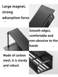 1/4pcs Magnetic Storage Rack, Kitchen Organizer Rack, Refrigerator Side Magnetic Storage Rack, Multi-Function Storage Rack, Magnetic Storage Rack, Magnetic Refrigerator Organizer Rack, Spice Storage Box, Multi-Function Fashion Storage Rack, Black No-Drill Storage Rack. Suitable For Cabinet, Refrigerator, Oven, Washing Machine, Microwave Oven Side, Used For Kitchen Spice Storage - Multicolor - View 11