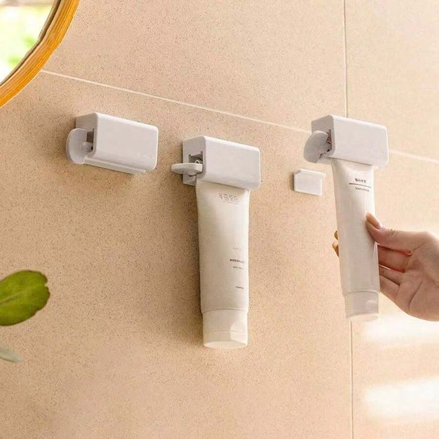 Toothpaste Squeezer Tool - Handheld Face Cleansing Device, Wall-Mounted Toothpaste Dispenser With Handle Stand For Storage And Organization - A - View 1