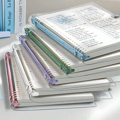 Sổ tay bìa mềm trong suốt khổ A5, 60 trang, có đường xé, gáy xoắn rời, thiết kế chống thấm nước - Hoàn hảo cho sử dụng văn phòng hàng ngày, phong cách tối giản, món quà hoàn hảo cho người yêu âm nhạc, Sổ tay âm nhạc | Sổ tay tối giản | Sổ tay chống thấm nước