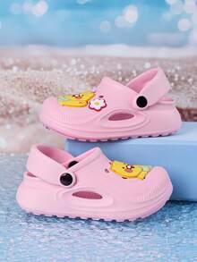 1 Pair Girls' Spring/Summer Casual Cute Matchstick Bear Indoor/Outdoor Versatile Clogs - Pink - View 6