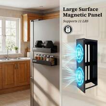 2 Pack Magnetic Spice Rack Organiser, Heavy Duty Magnetic Shelf For Fridge Side, Kitchen Storage Rack For Small Spaces, No Drill Magnetic Storage - View 6