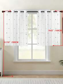 1/2 tấm rèm voan thêu cổ điển kiểu Châu Âu, rèm trắng trong suốt thích hợp cho phòng ngủ, ban công, phòng khách, rèm cửa sang trọng, rèm ren trắng thanh lịch được trang trí bằng họa tiết thêu lá tinh tế, rèm polyester mờ cho phòng khách, phòng ngủ, văn phòng và các dịp khác - Có thể giặt máy, rèm trang trí phòng ngủ. - Nhiều màu - Xem 31