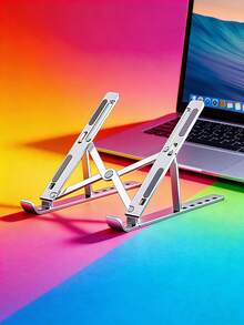Lenovo ZJA2 Aluminum Alloy Laptop Stand With Six-Level Adjustment, Slim, Portable, And Foldable Design, High-Cooling And Anti-Slip Base, Compatible With 10-17 Inch MacBooks/Gaming Laptops/Tablets - View 1