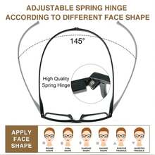 cabecade Classic Lightweight Magnetic Rectangular Reading Glasses, Suitable For Men And Women, Adjustable Temples Can Be Hung Around The Neck - clear - View 4