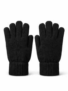Unisex Black Winter Gloves - Warm, Comfortable Fabric, Ideal For Cold Weather And Everyday Use - màu đen - Xem 9