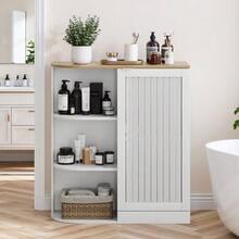 Eckschrank, Eckbadezimmerschrank com ofensor Lagerschränken, moderno Lagerschrank com Gittertüren e verstellbaren Regalen, geeignet für Badezimmer, Küche, Wohnzimmer, Abstellraum, Ecke - Branco - Ver 4