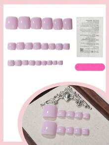 24pcs White French Nail Stickers, Simple & Elegant, Nail Clipper + 1pc Gel Nail Sticker Included Press On Nails - Baby Pink - View 4