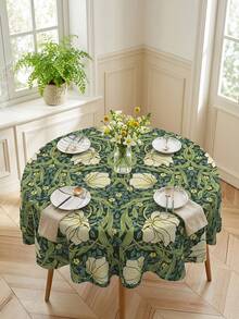 1pc-Morris Vintage Floral Tablecloth - Waterproof, Wrinkle-Free & Scratch-Resistant, Perfect For Indoor/Outdoor Dining, Parties & Everyday Use - Multicolor - View 2