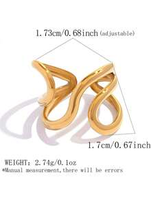 3 Stück/1 Set 18 Karat vergoldete Edelstahl elegante geometrische Ringe, geeignet für den täglichen Gebrauch, Dates und Feiertage, hochwertiges Damen-Ringset, elegant und einzigartig, exquisit für den täglichen Gebrauch und als Geschenk, hochwertiger Damenschmuck - Verschiedenfarbig - Übersicht 8