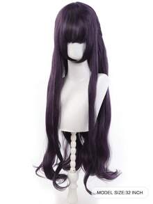 Cosplay Synthetic Wig 80cm Long Purple Gray Woman Hair Anime Heat Resistant Wigs - Multicolor - View 7