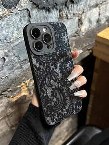 1 Lace Pattern Vertical Stripe Faux Leather Texture Anti-Fall Anti-Fingerprint Shockproof Phone Case - Multicolor - View 4