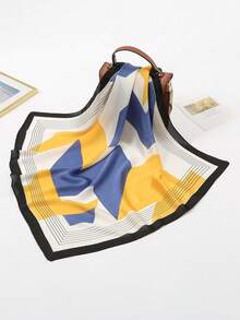 1件几何印花时尚头巾/围巾/头带/领巾 - 彩色 - 查看 2