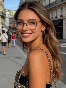 1副猫眼珐琅双色日常眼镜（女士款） - 豹紋 - 查看 2